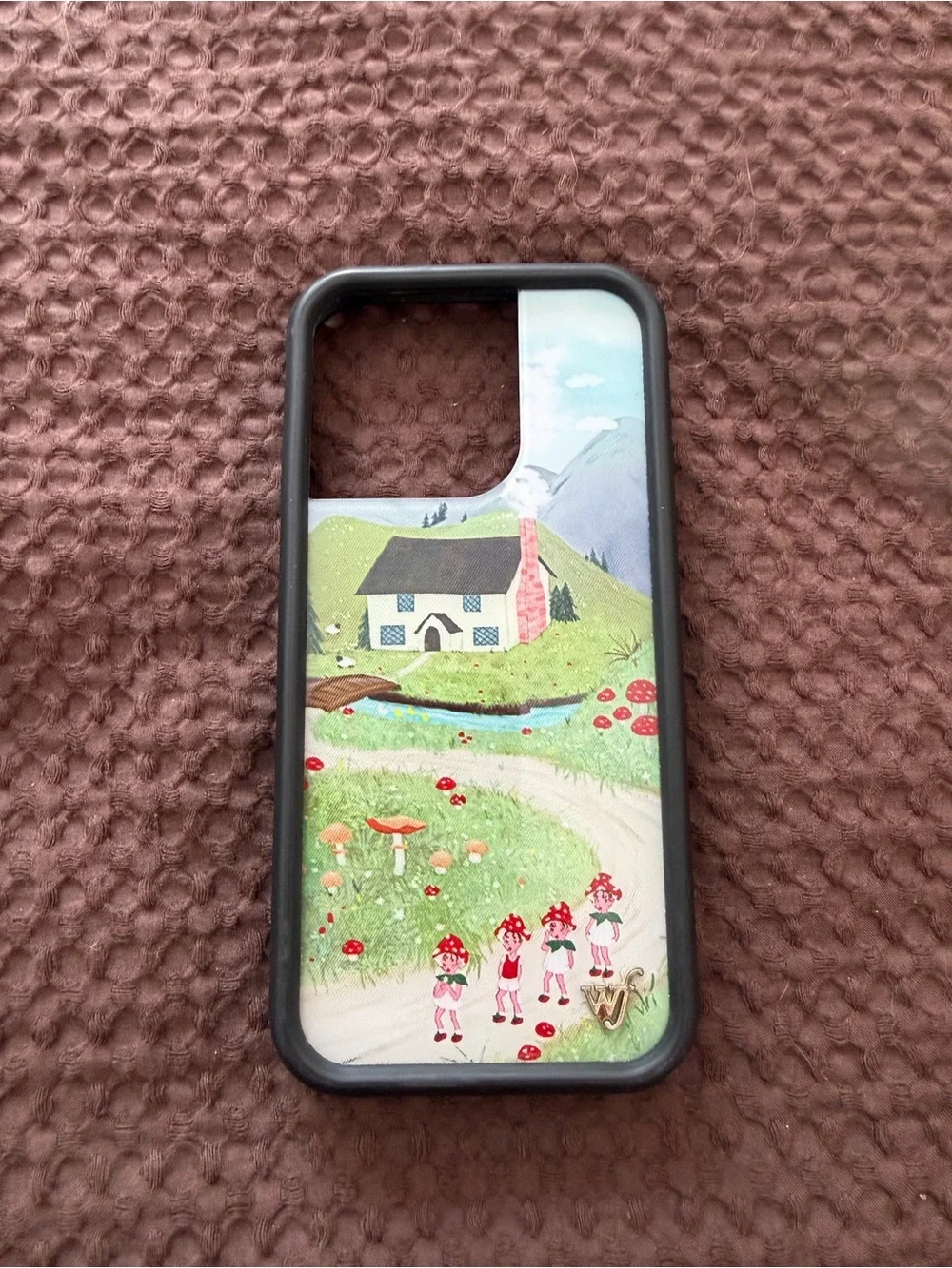 Whimsical Cottage Landscape Phone Case - Pink & Green